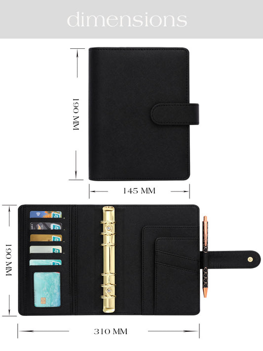 A6 Saffiano Luxe Budget Binder in Dark Purple