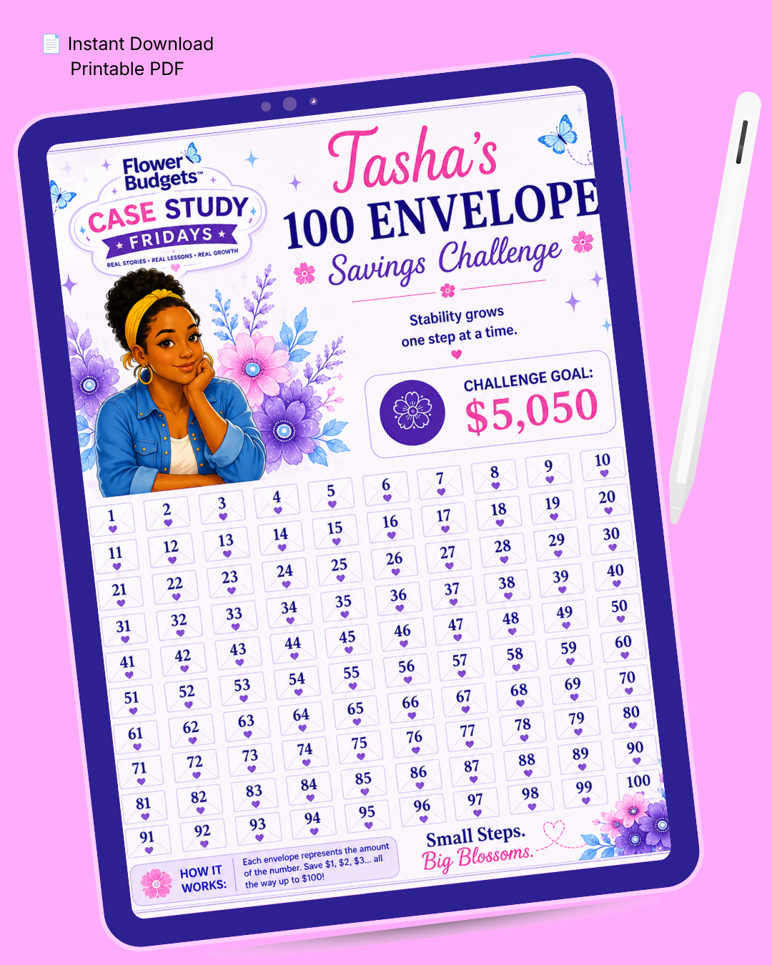 Tasha's 100 Envelope Savings Challenge (Digital Download)