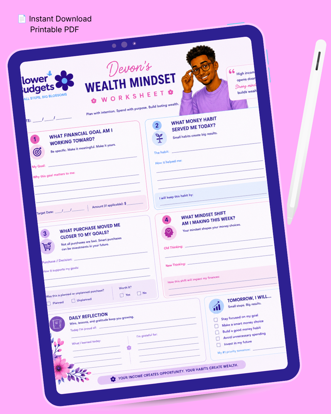 Devon's Wealth Mindset Worksheet (Digital Download)