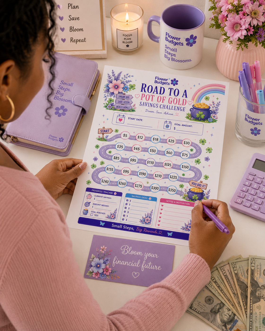 Flower Budgets Book Lovers Savings Challenge