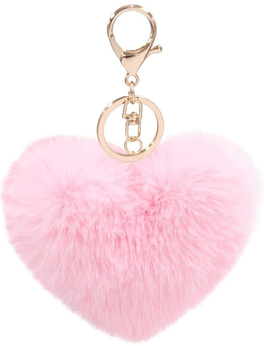 Heart Puff Keychain/Binder Accessory