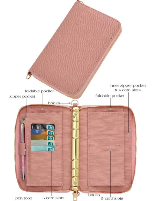 A6 Saffiano Epi Zippy Wallet in Beige