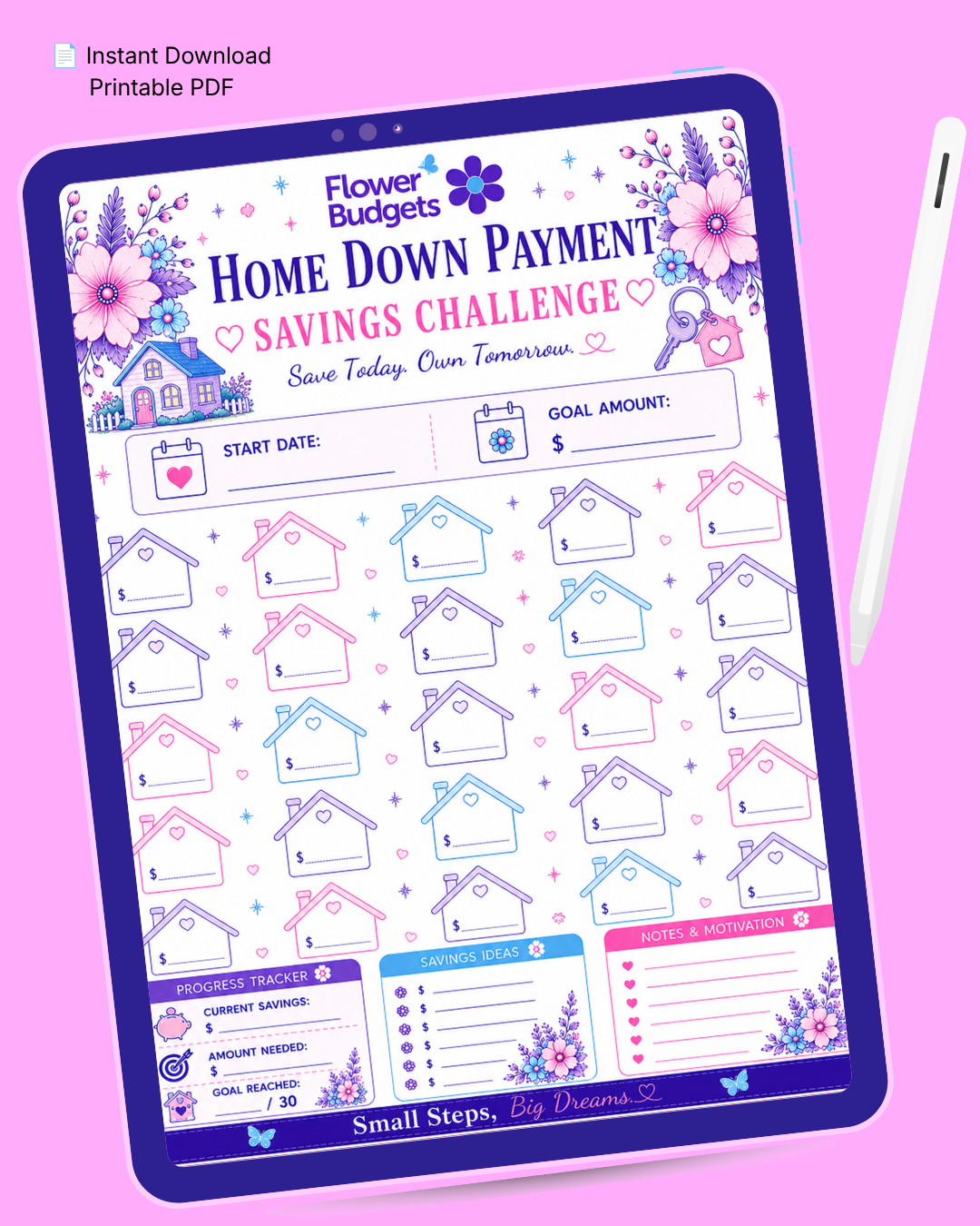 Flower Budgets Home Down Payment Savings Challenge