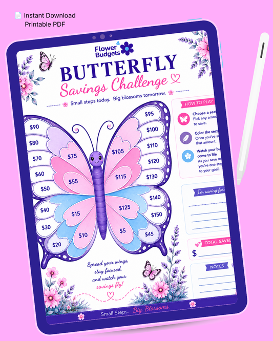 Flower Budgets Butterfly Savings Challenge