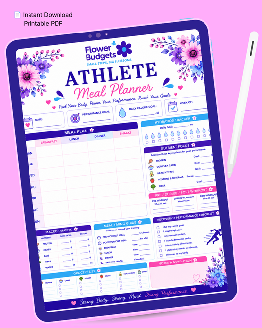 Flower Budgets Athlete Meal Planner