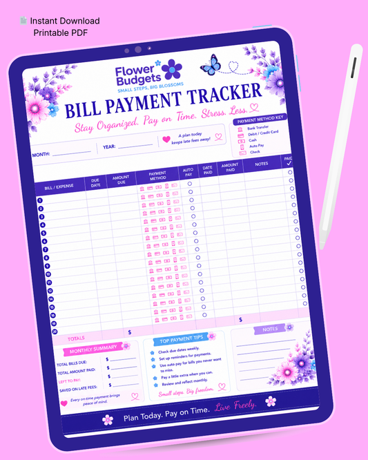 Flower Budgets Bill Payment Tracker