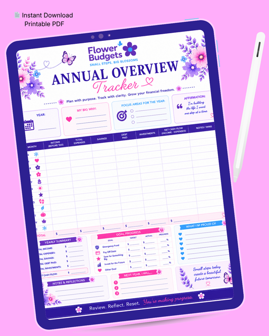 Flower Budgets Annual Overview Tracker