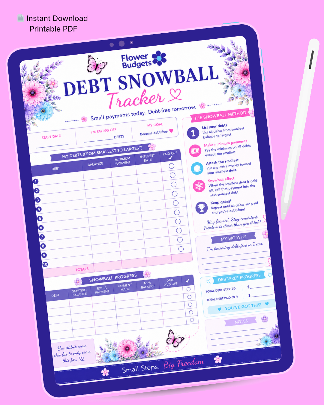 Flower Budgets Debt Snowball Tracker
