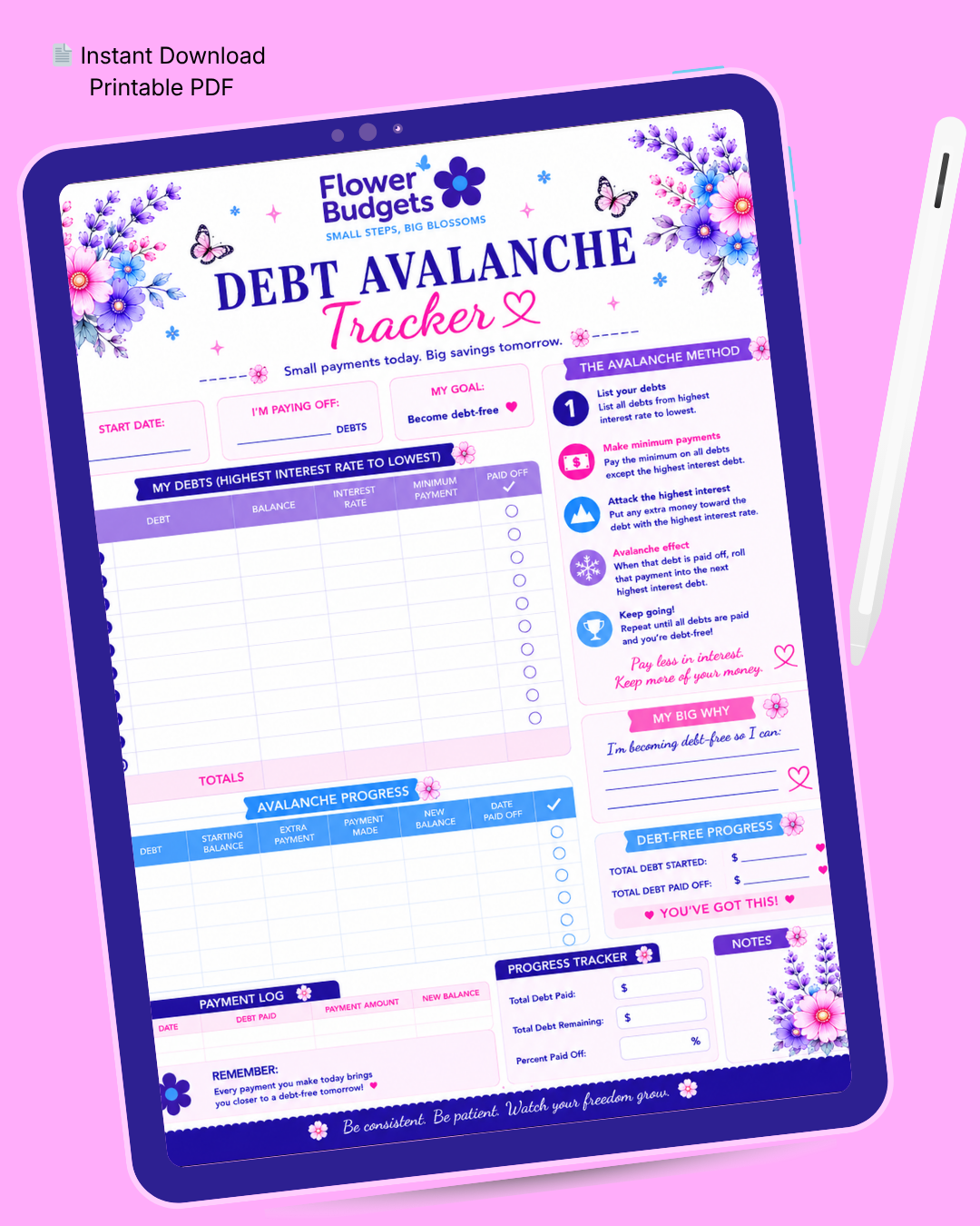Flower Budgets Debt Avalanche Tracker