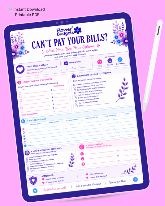 FREE! Flower Budgets Can't Pay Your Bills? Start Here Worksheet