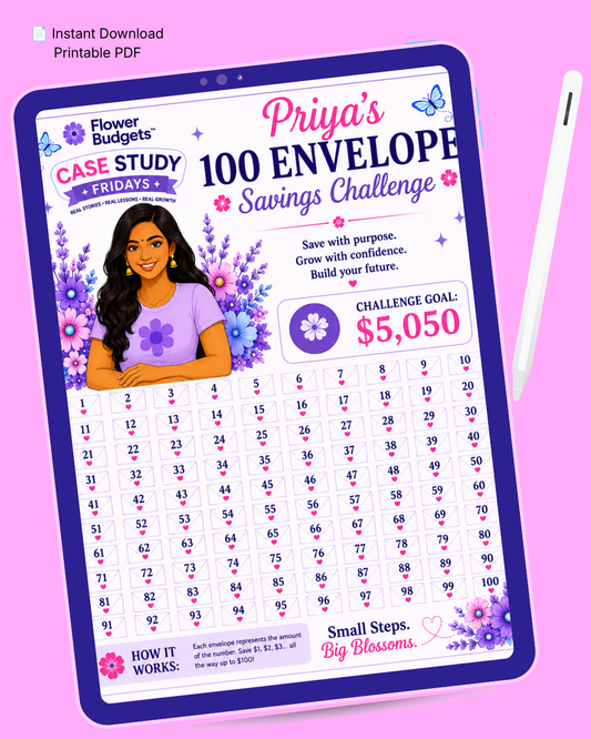 Priya's 100 Envelope Savings Challenge (Digital Download)