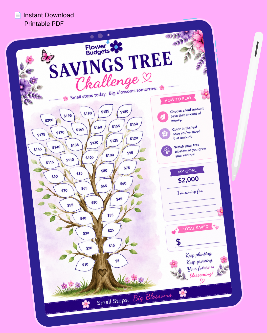 Flower Budgets Savings Tree Challenge