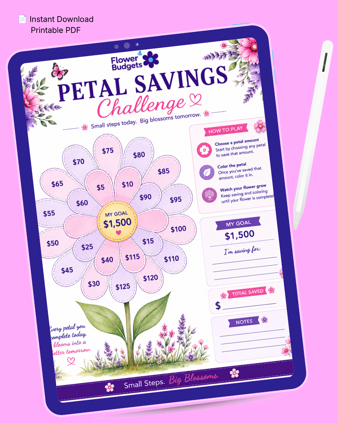 Flower Budgets Petal Savings Challenge