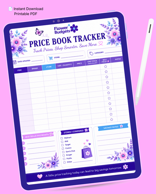 Flower Budgets Price Book Tracker
