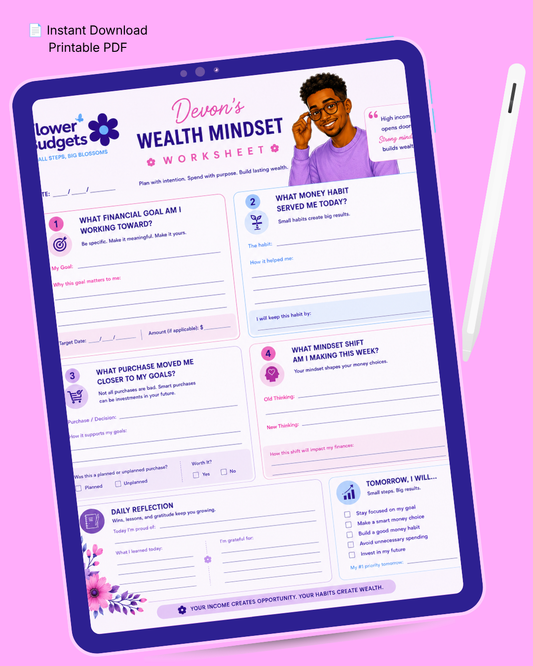 Devon's Wealth Mindset Worksheet (Digital Download)
