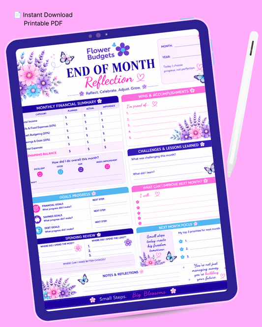 Flower Budgets Monthly Reflection & Financial Review