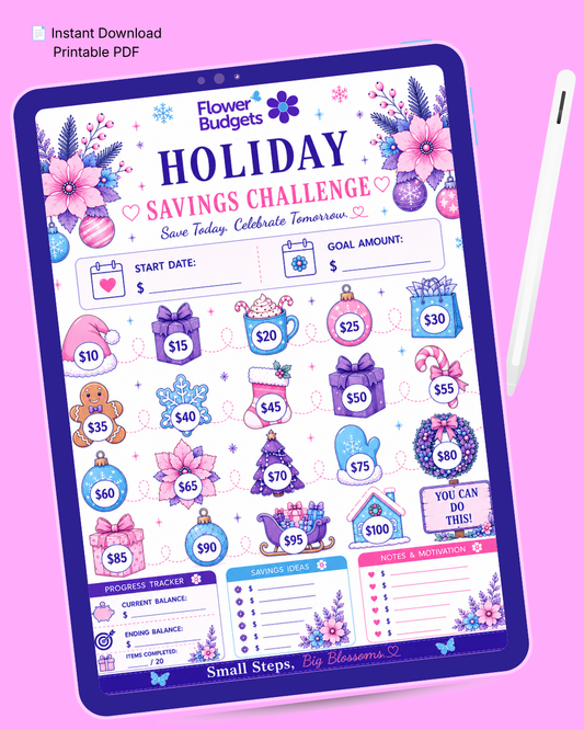 Flower Budgets Holiday Savings Challenge