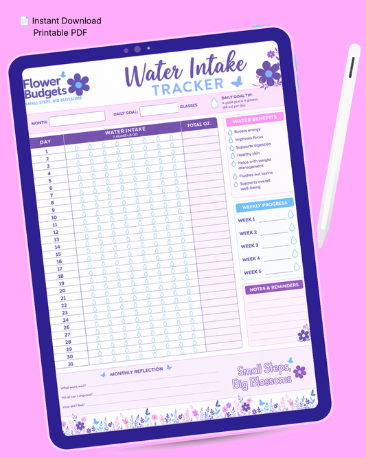 Flower Budgets Water Intake Tracker