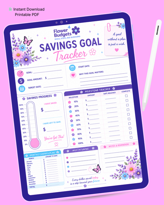 Flower Budgets Savings Goal Tracker