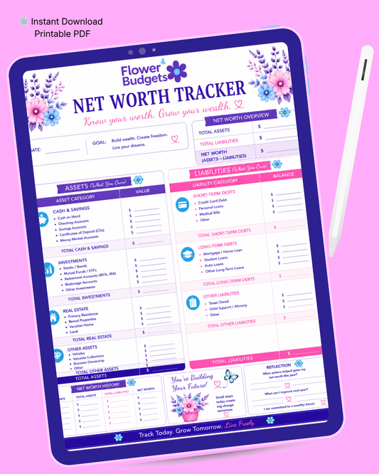 Flower Budgets Net Worth Tracker