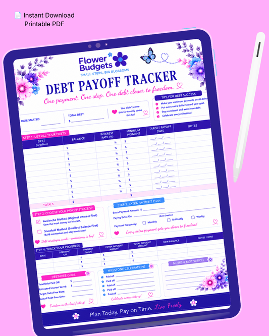 Flower Budgets Debt Payoff Tracker