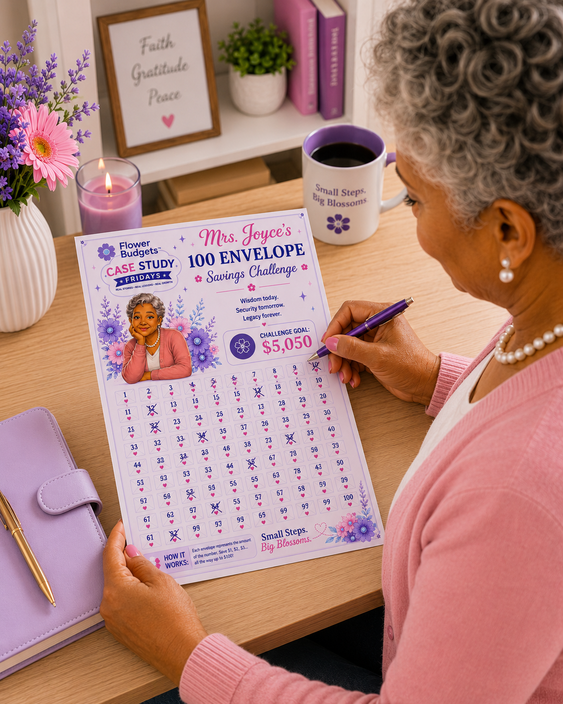 Mrs Joyce's 100 Envelope Savings Challenge (Digital Download)