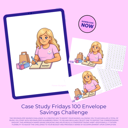 Case Study Fridays 100 Envelope Savings Challenge -Character 6 (Digital Download)