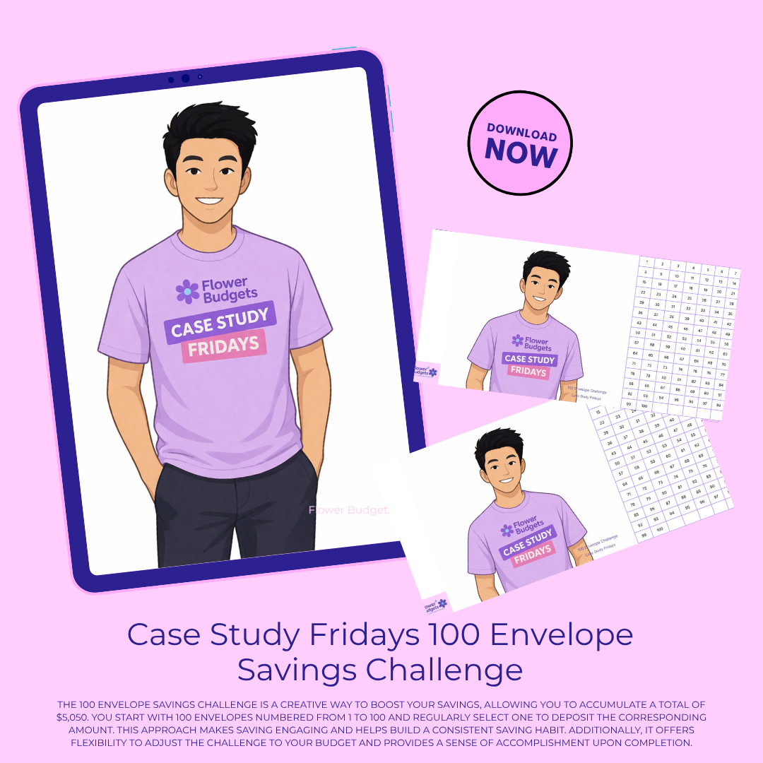 Case Study Fridays 100 Envelope Savings Challenge -Character 7 (Digital Download)