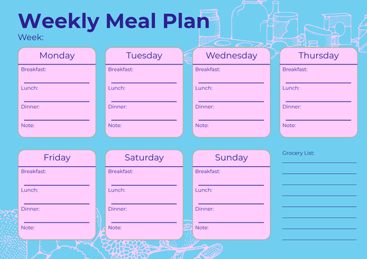 Free Weekly Meal Plan - Blue (Digital Download)