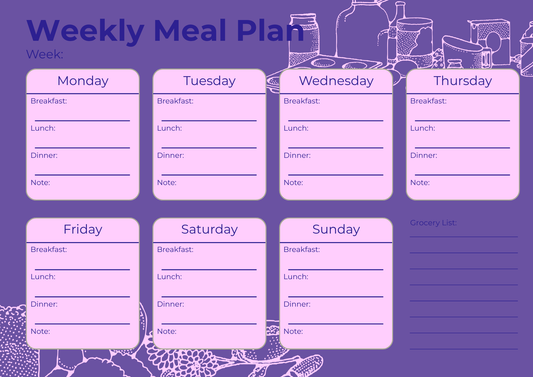 Free Weekly Meal Plan - Purple (Digital Download)