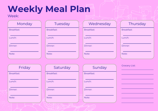 Free Weekly Meal Plan - Pink (Digital Download)